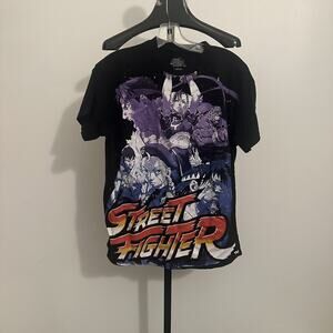 Street Fighter T-Shirt Mens Size Large Black Short Sleeve Video Game Capcom